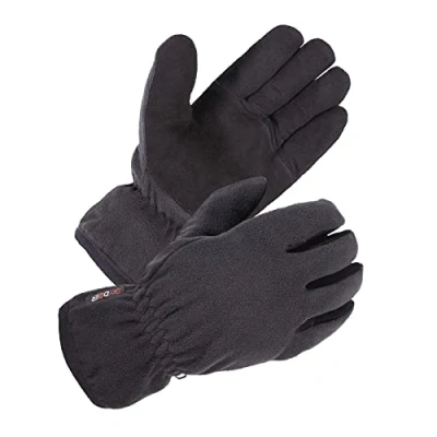 Imagen de SKYDEER Guantes de invierno con suave ante ciervo, forro polar térmico, aislamiento térmico 3M Thinsulate (SD8661T), Negro , S