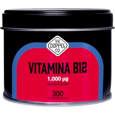 Imagen de Vitamina B12 Vegana 1000 mcg + 400 Ácido Fólico 300 comprimidos Vitaminas Para el Cansancio y Fatiga Sistema inmunológico defensas 10 meses Libre de Plástico
