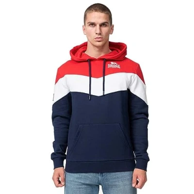 Imagen de Lonsdale Normale Passform Moyroukan Jersey con capucha, Hombre, Talla: Medium, Navy red white
