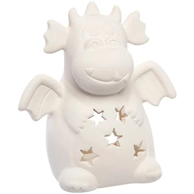 Imagen de Baker Ross Portacandelitas de Cerámica Dragon Paquete 3, Manualidades Año Nuevo Chino para Niños (FC220)