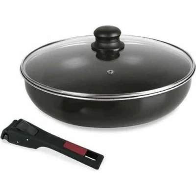 Imagen de Sitram Sartén Freidora con Mango Removible, 3 litros, Aluminio, Negro