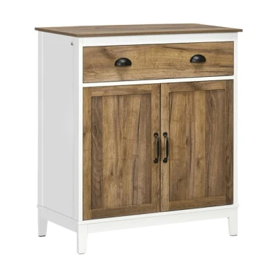 Imagen de HOMCOM Aparador para Salón Armario de Almacenamiento con Cajón 2 Puertas y Estante Ajustable Dormitorio Comedor Cocina 78,5x39x89,4 cm Marrón