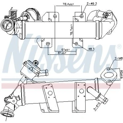 Imagen de NISSENS 989389 Enfriador EGR con bypass de depresión