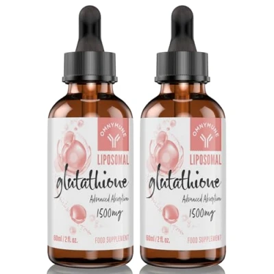 Imagen de glutatión liposomal 1500 mg, líquido de oral con vitamina C, suplemento antioxidante alta absorción (2 Pack)