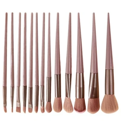 Imagen de Set de brochas maquillaje, maquillaje,Juego maquillaje cerdas sintéticas profesionales 13X Juego moda para principiantes,