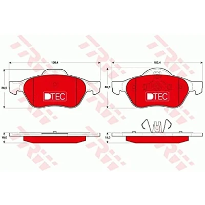 Imagen de TRW DTEC COTEC GDB1687DTE Juego de pastillas freno no preparado para indicador desgaste con accesorios