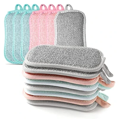 Imagen de 15 Pcs Esponjas Lavables,Esponja de Cocina Estropajo Paquete Esponja Limpieza para Platos Eliminador Manchas Fregar Utensilios Doble Cara