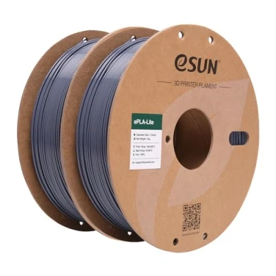 Imagen de eSUN Filamento PLA 1.75mm, para Impresora 3D Precisión Dimensional +/ 0.03mm, 1KG por Bobina, 2 Bobinas Impresoras,Gris y Gris