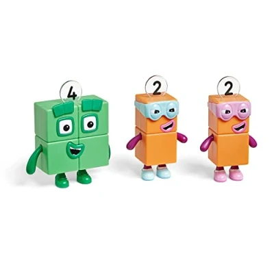 Imagen de Learning Resources El Numberblock Cuatro y los Traviesos Doses, Juguetes Oficiales coleccionables, Incluye Numberblocks 2 Doses