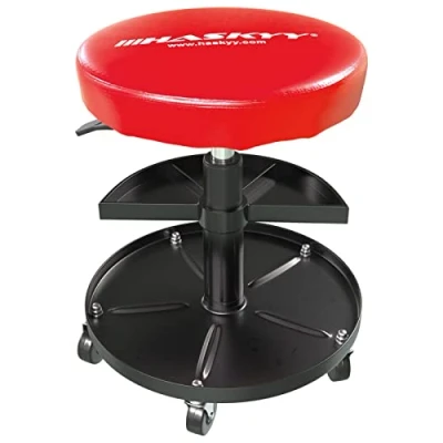 Imagen de HASKYY Asiento de la mecánica con el Almacenamiento Rojo I Taburete Neumático ø38, 5 cm 2 estantes 390 520mm