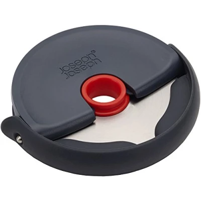 Imagen de Joseph Disc Cortador de Pizza Easy Clean Rueda Cortadora Compacta, Cuchilla Acero Inoxidable, Gris/Rojo
