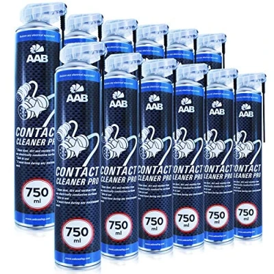 Imagen de AAB Contact Cleaner PRO 750ml Conjunto de 12 Potente Agente Limpieza Alcohol Isopropilico, Spray Limpia Contactos, Limpiador Contactos Electronicos, Electronico, Disolvente