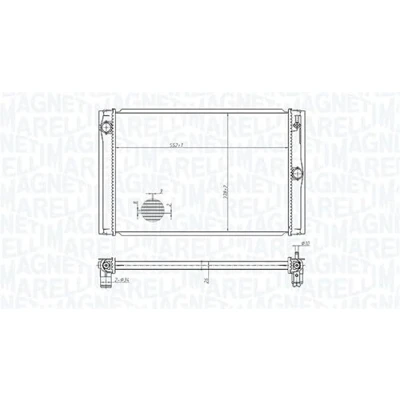 Imagen de MAGNETI MARELLI 350213178600 Radiador, refrigeración del motor 550 378 32 Aletas unidas mecánicamente TOYOTA: Auris Hatchback
