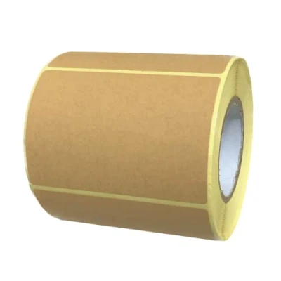 Imagen de 300 Piezas Kraft Etiquetas Pegatinas Adhesivas Marrón, 75 x 50 mm