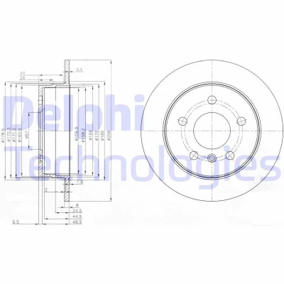 Imagen de DELPHI BG3910C Disco de freno 258 8 5 macizo revestido sin procesar cojinete rueda, anillo sensor ABS MERCEDES BENZ: Clase B, A