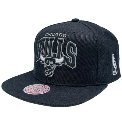 Imagen de Mitchell &amp; Ness NBA Team Arch Snapback Gorra Chicago Bulls Black, Negro , Talla única