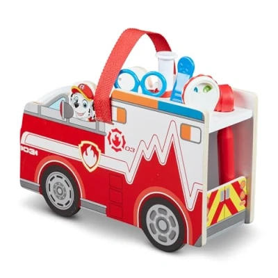 Imagen de Melissa &amp; Doug Vehículo de Primeros Auxilios con Marshall Patrulla Canina, Juguete Paw Patrol, creativo madera, desarollo, Regalo para niños y niñas 3 4 5 6 7 años