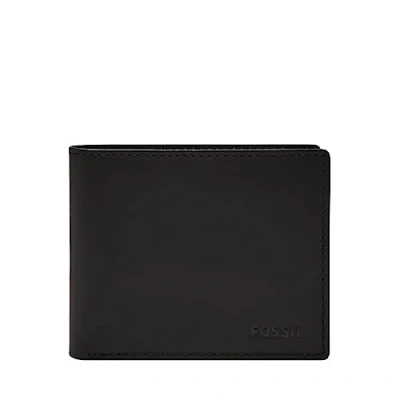 Imagen de Fossil Derrick RFID Bifold con identificación Plegable, Negro, Negro
