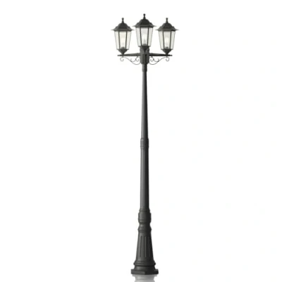 Imagen de Farola exterior &#039;Nane&#039; en Negro hecho de Plástico (3 llamas, E27) Lindby candelabro, lámpara para
