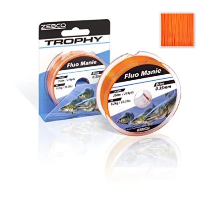 Imagen de Zebco Trophy Manie Sedal de Pesca (monofilamento, 0,35 mm, 9,2 kg), Color Rojo