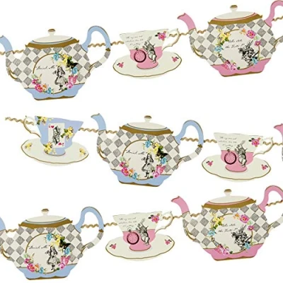 Imagen de Talking Tables TSALICE Truly Alice Teapot Bunting, Papel, Multicolor