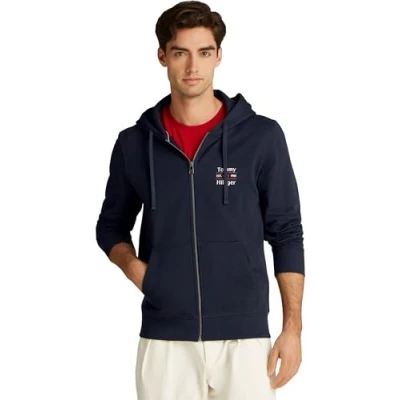 Imagen de Tommy Hilfiger Stack Hoody Sudadera con cremallera, Hombre, Talla: Small, Desert sky