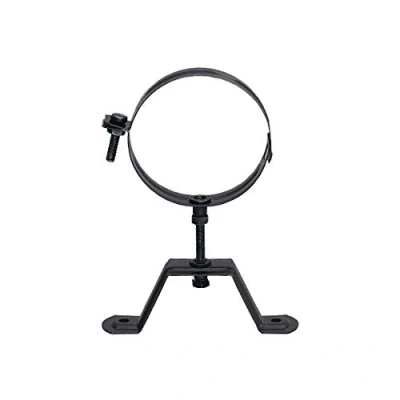 Imagen de Abrazadera de pared ajustable esmaltada color negro 850C Ø80 mm para conducción humos estufas y chimeneas pellet