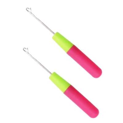 Imagen de Aguja de Ganchillo, 2 Pack Gancho Ganchillo Plástico, Agujas Tejer Herramienta Punto, Multifunción para Hacer Alfombras y Otras Artesanías