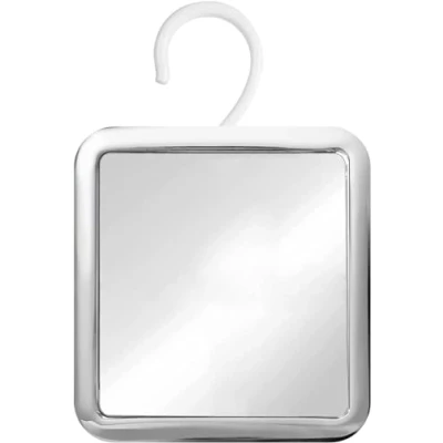 Imagen de Espejo de Ducha Antivaho para Afeitarse con Gancho Colgar Giratorio 360, Superficie Inastillable, 16 x cm (Cromo)