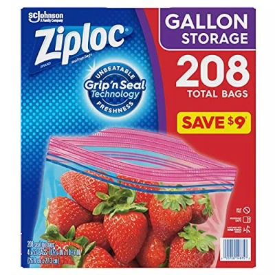 Imagen de Ziploc Double Zipper Gallon Storage Bags 52 count by