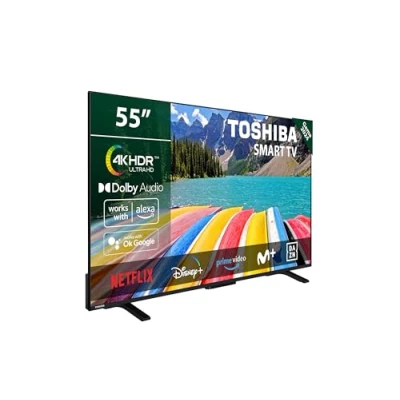 Imagen de TOSHIBA 55UV2363DG Smart TV 4K UHD de 55&quot;, sin Marcos, con HDR10, Dolby Audio, Compatible Asistente Voz Alexa y Google, Bluetooth
