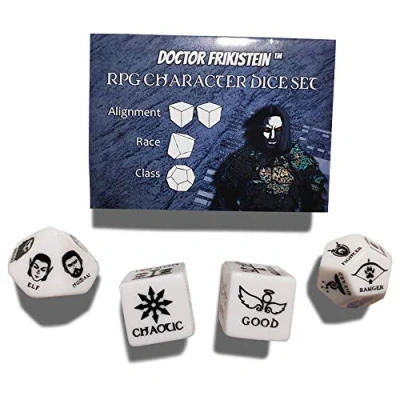 Imagen de RPG Character Dice Set 4 Dados de 25mm para creación Personajes Compatible con D&amp;D, Pathfinder y Juegos rol fantasía