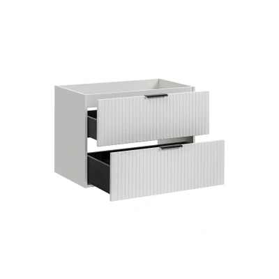 Imagen de Mueble de Lavabo 80 cm ADEL White, con encimera o Empotrado, Blanco,Puertas fresadas, Muebles baño (Solo Mueble)