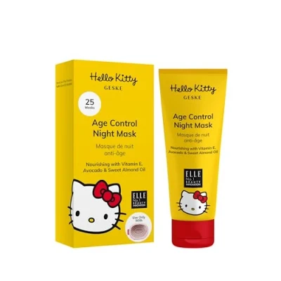 Imagen de GESKE Mascarilla de noche antienvejecimiento Usar Con Hello Kitty Warm &amp; Cool Mask vitamina E, aguacate y aceite almendras dulces Fórmula enriquecedora Recuperación nocturna Piel seca