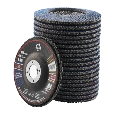 Imagen de Merryland Disco De Láminas Lijadoras 115 Metal para Amoladora Angular, 115mm Grano 80 T29 20 Piezas, Corindón Circonio Azul Acero INOX Hierro, Craft Line FC1107414