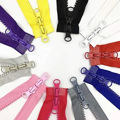 Imagen de 10 cremalleras separadoras bidireccionales de 90 cm para coser chaqueta, abrigo plástico moldeado, grandes resina, colores (90 cm)