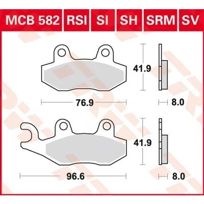 Imagen de TRW Sinter Maxi Scooter MCB582SRM Juego de pastillas freno
