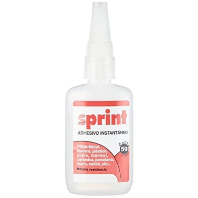 Imagen de Rayt 607 39 SPRINT Adhesivo instantáneo de cianoacrilato, uniones rápidas y súper resistentes en segundos. Plástico, caucho, goma, metales, porcelana. Tubo 50gr.