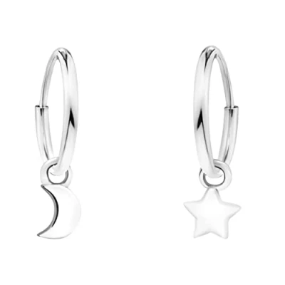 Imagen de SOFIA MILANI Pendientes para Mujeres en Plata de Ley 925 Pendiente Colgante Luna Estrellas E1331