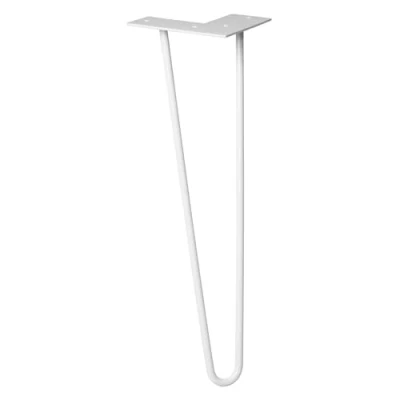 Imagen de Wagner Pata de Mueble/Pata Mesa Hairpin Leg Estilo Retro Acero Recubierto Polvo, Gris, 12 x 40 cm, cónica/Inclinada, Placa atornillada integrada 12824601