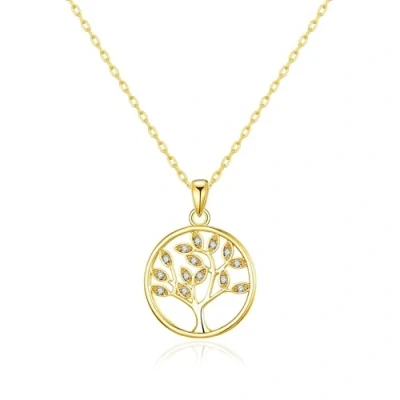 Imagen de Philip Jones Collar Árbol de la Vida Chapado en Oro Creado con Cristales Zircondia®