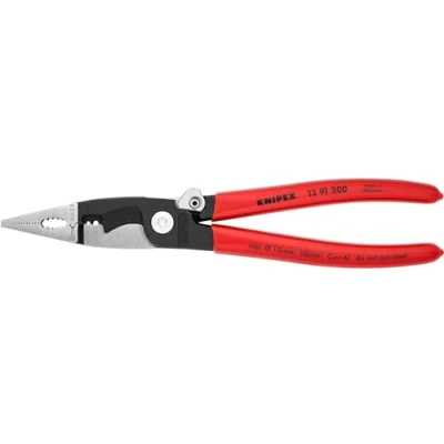 Imagen de Knipex Alicate para instalaciones eléctricas negro atramentado, recubiertos de plástico 200 mm 13 91