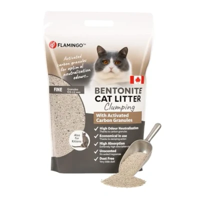 Imagen de Cama para Gatos Natural con carbón Activado, 12 kg Origen Canadá 12KG Dura semanas Muy Duradero súper económico