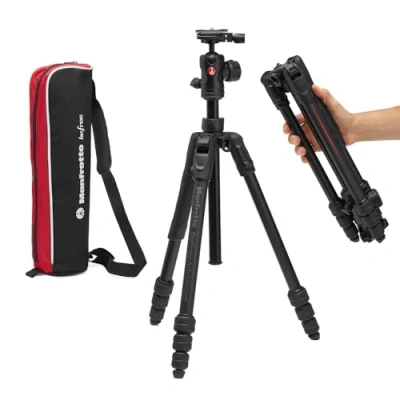 Imagen de Manfrotto Befree Advanced AS, Camera Tripod, Twist Lock, Compatible with Arca Swiss, Portable, Compact Travel Tripod Kit, Ball Head, Aluminium for DSLR, Mirrorless Cameras, Accessories