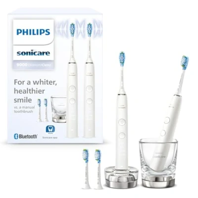 Imagen de Philips Sonicare DiamondClean 9000 Pack Doble, 4 Modos, 3 Intensidades, Aplicación, Sensor de Presión
