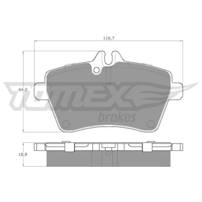 Imagen de TOMEX brakes TX 14 56 Juego de pastillas freno Eje delantero preparado para indicador desgaste MERCEDES BENZ: Clase A, B