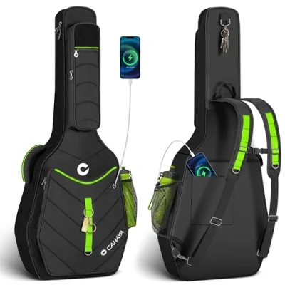 Imagen de CAHAYA Funda para Guitarra Acústica Bolsa Suave con Parche Adhesivo Personalizable Bolsillo Lateral Botella de Agua Acolchado 12 mm Material Resistente al 40 41 42 Pulgadas