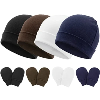 Imagen de DRESHOW Bebé Gorro y Guantes para Recién Nacido Beanie Sombrero Bebés Niños Gorros