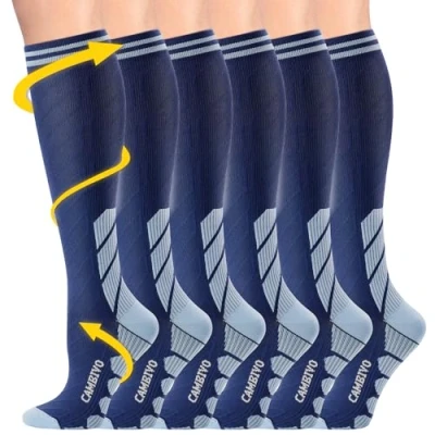 Imagen de CAMBIVO Medias de Compresión Mujer Hombre 3Pares, Calcetines Compresion 20 30mmHg, Varices para Deporte, Running, Ciclismo, Deportivos, Senderismo, Viajes, Enfermera