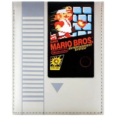 Imagen de Mario Consola NES Retro Cartucho de Juego Billetera/Cartera Bi Fold Porta ID &amp; Tarjetero, Gris